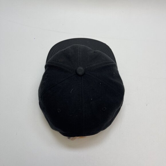 Nixon Embroidery logo Classic Snapback Triple Black Leather front Skate Surf Y2K - Picture 4 of 12